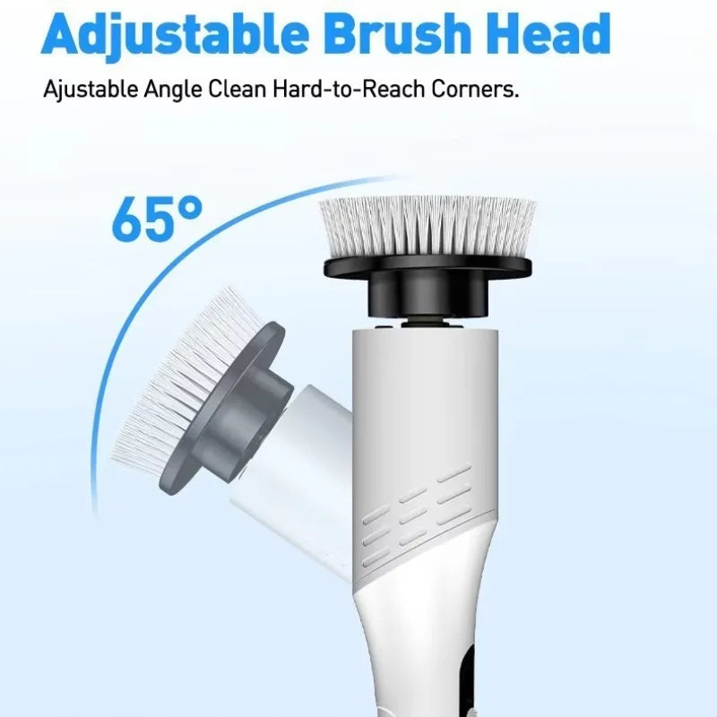 Cepillo electrico multiuso, inalambrico con 8 cepillos para fregar, con mango extensible
